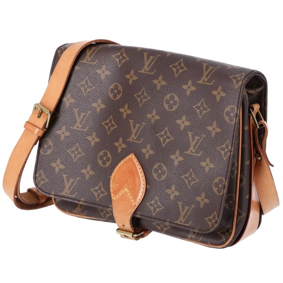 Louis Vuitton Cartouchiere GM Brown Monogram Leather Shoulder Bag M51252 - Picture 3 of 15